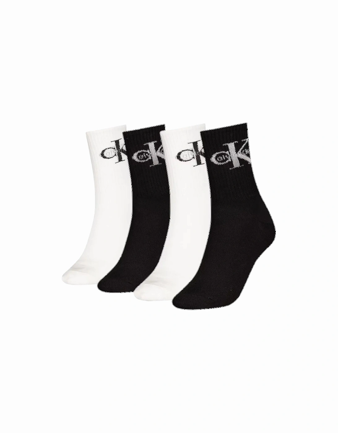 4-Pack CK Jeans Logo Women's Sports Socks Gift Tin, Black/White, 4 of 3