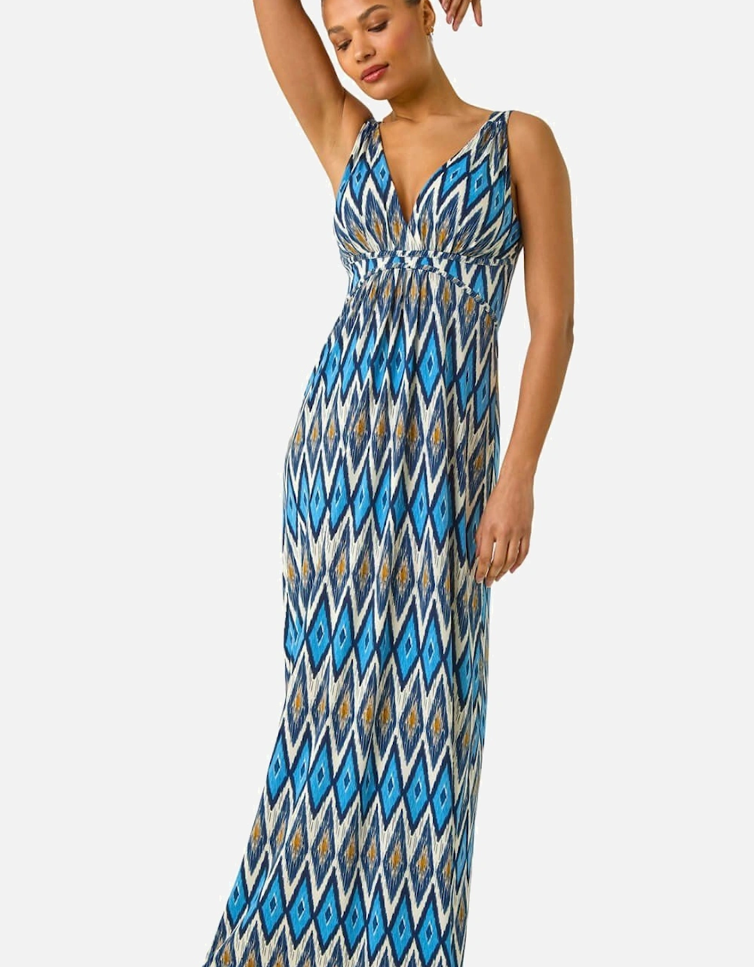 Geometric V-Neck Maxi Dress, 2 of 1