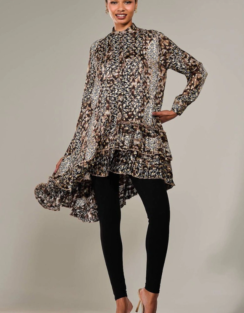 Dipped Hem Shirt Midi Dress