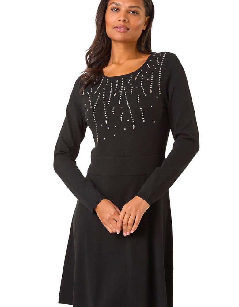 Embellished Knitted Dress