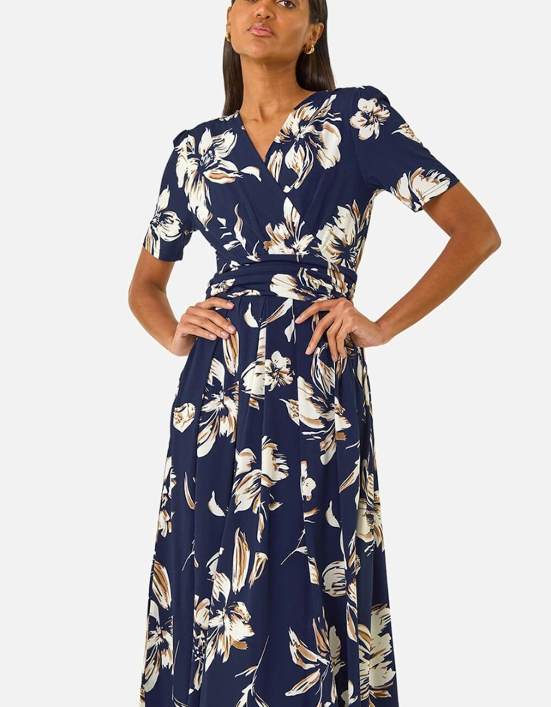 Floral Wrap Midi Dress, 2 of 1