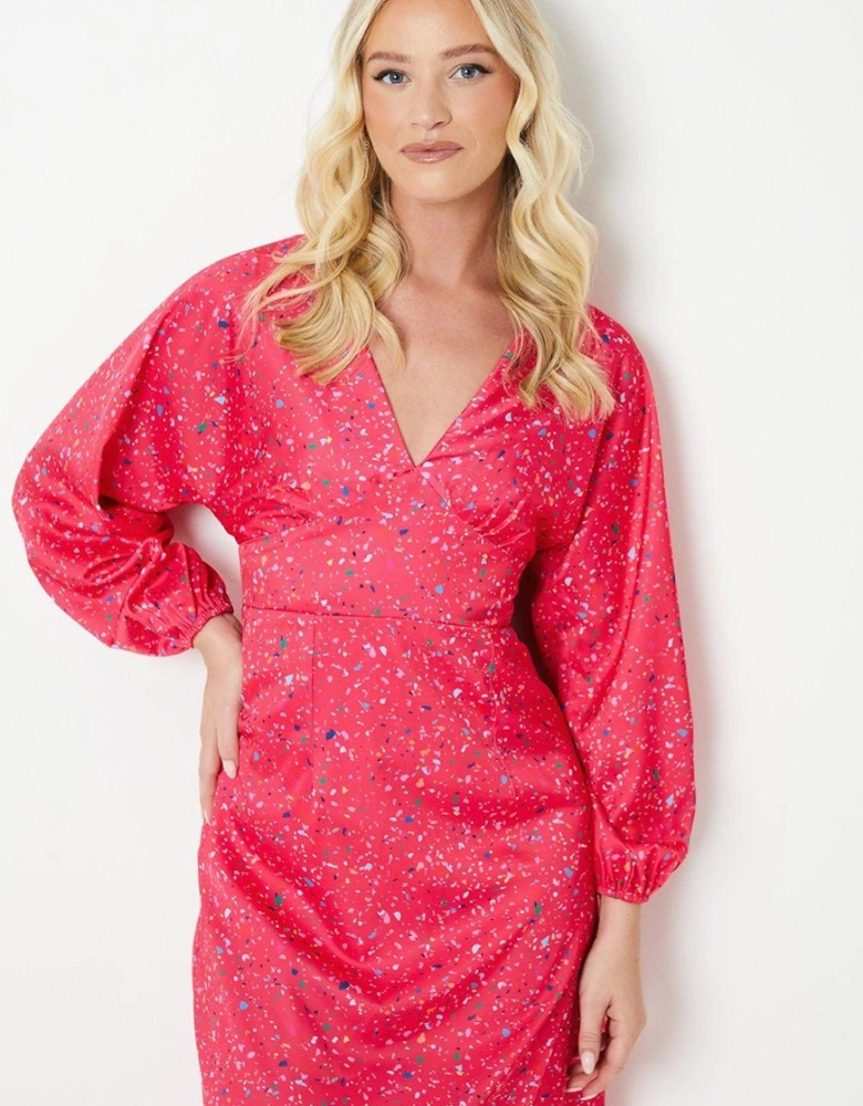 by Coast V Neck Satin Midi Dress