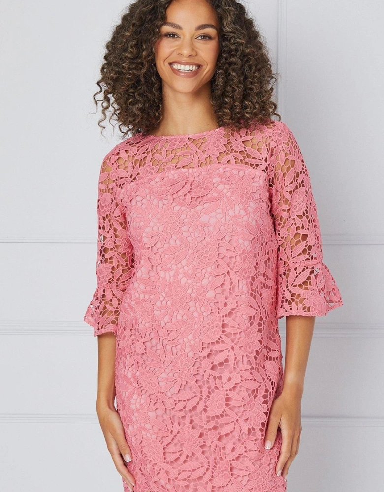 Petite Ruffle Sleeve Shift Dress