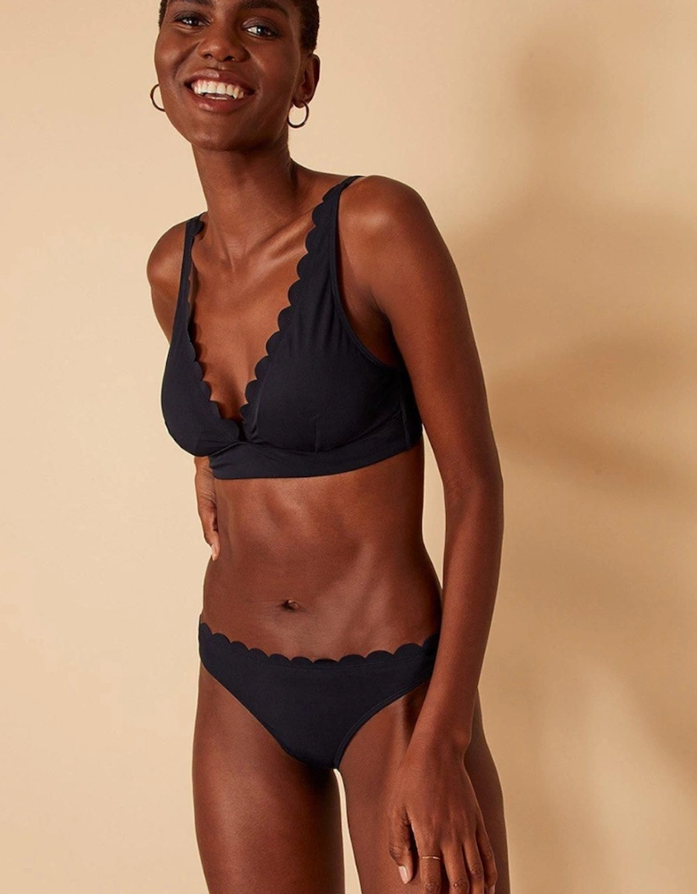 Scallop Trim High Apex Bikini Top