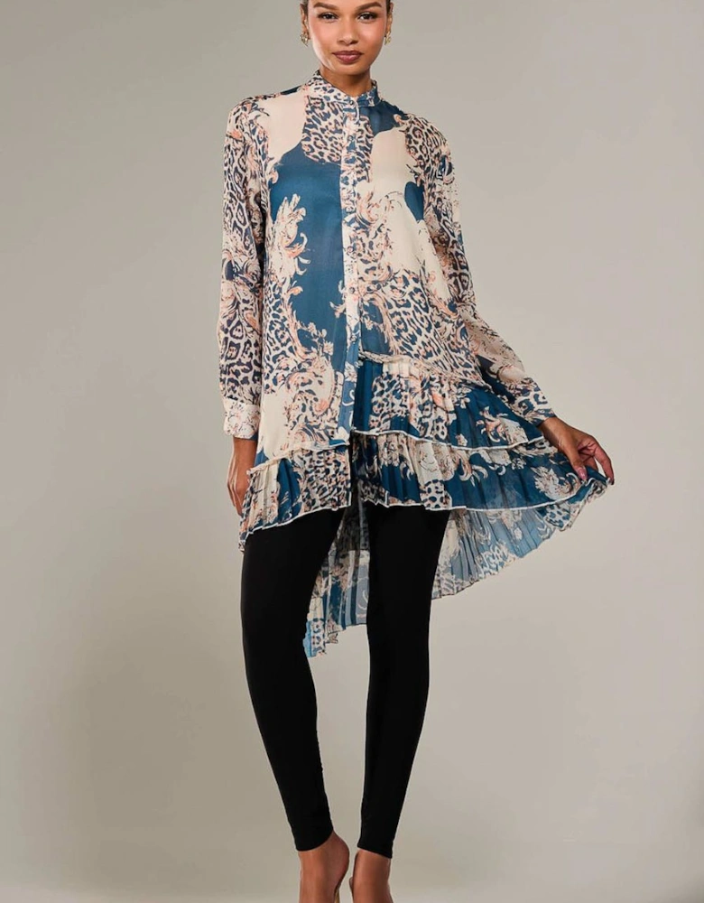 Dipped Hem Shirt Midi Dress