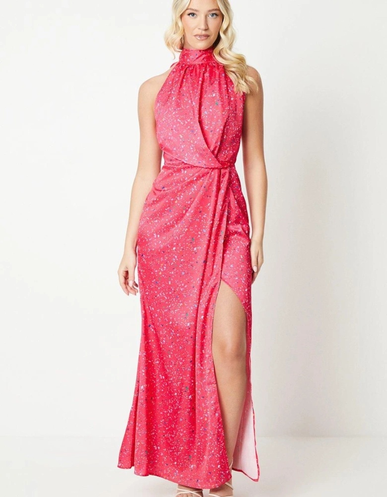 by Coast Halterneck Satin Midi Dress