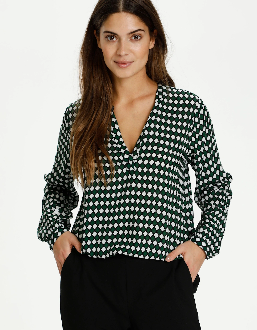 Sary V-Neck Printed Blouse Printed, 2 of 1