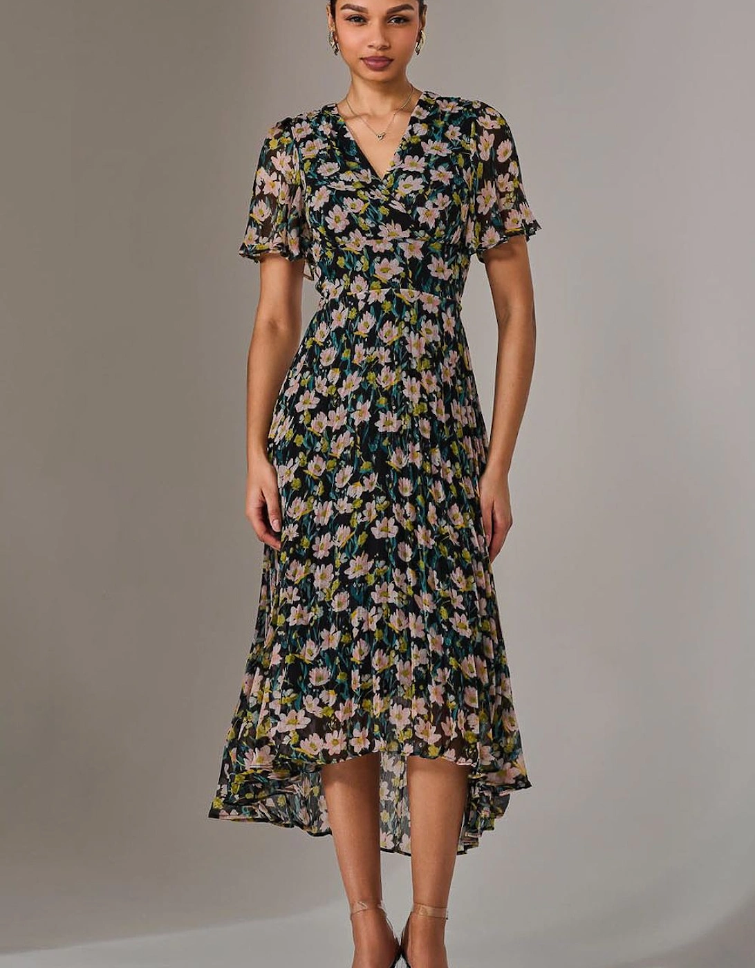Charlotte Pleated Chiffon Midaxi Dress, 2 of 1