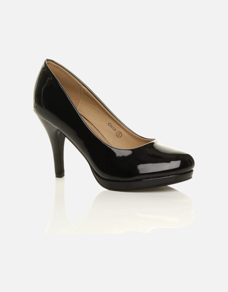 High  Heel  Patent Court Shoes