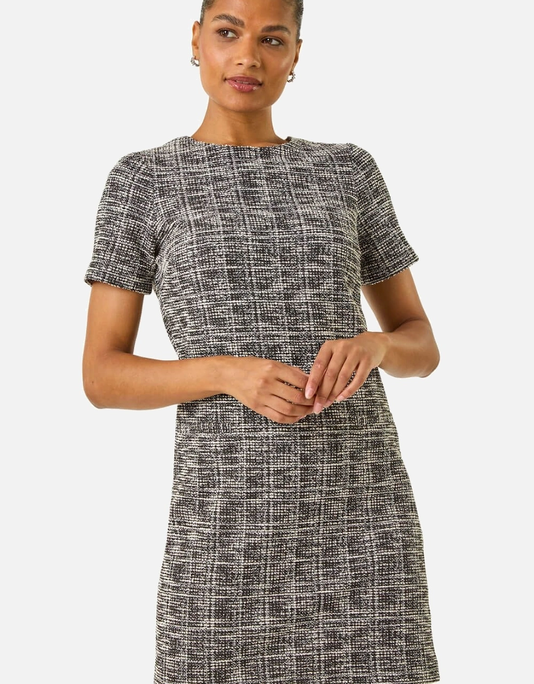Textured Stretch Shift Dress, 2 of 1