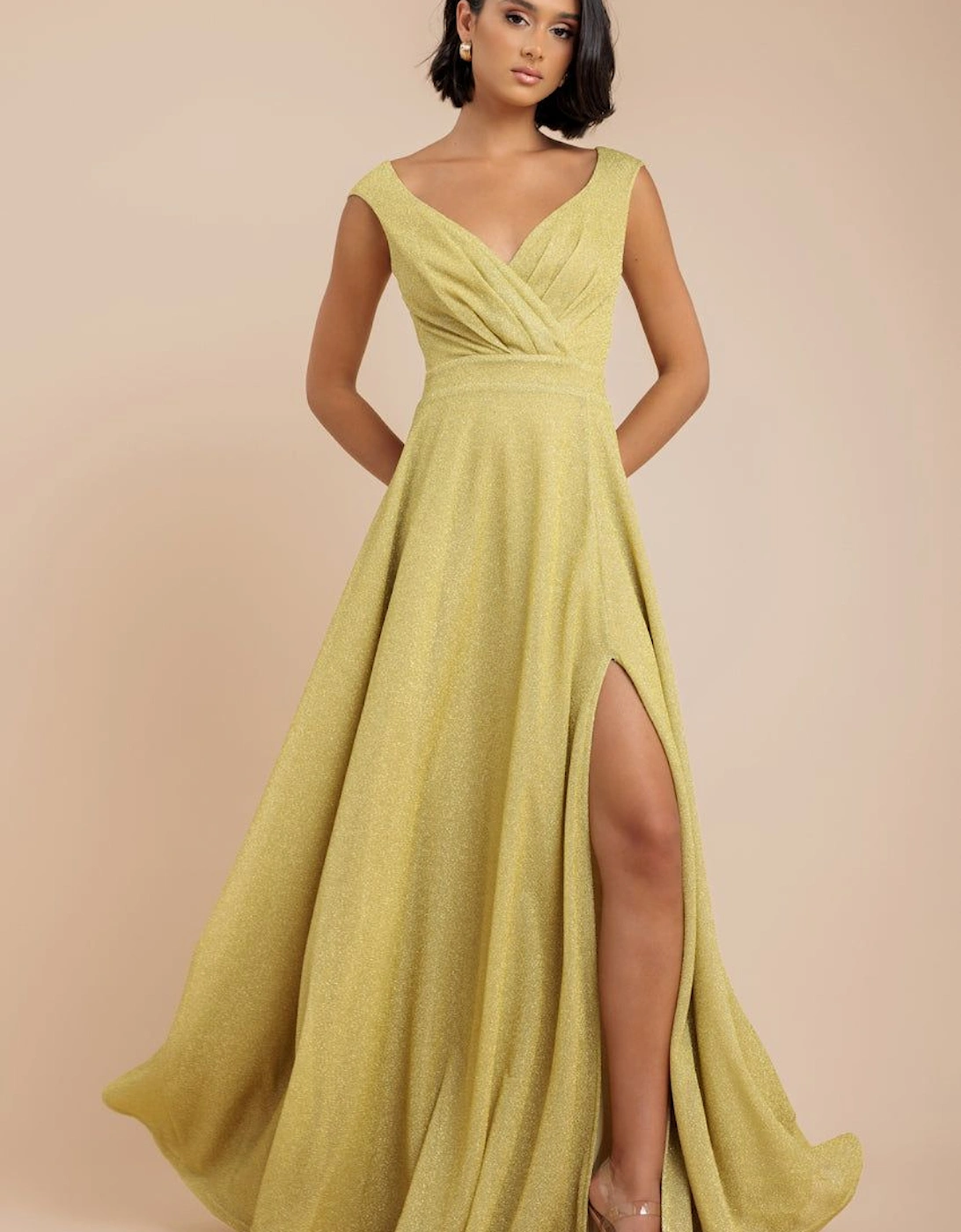 Crossover Sparkling Glitter Maxi Dress, 2 of 1