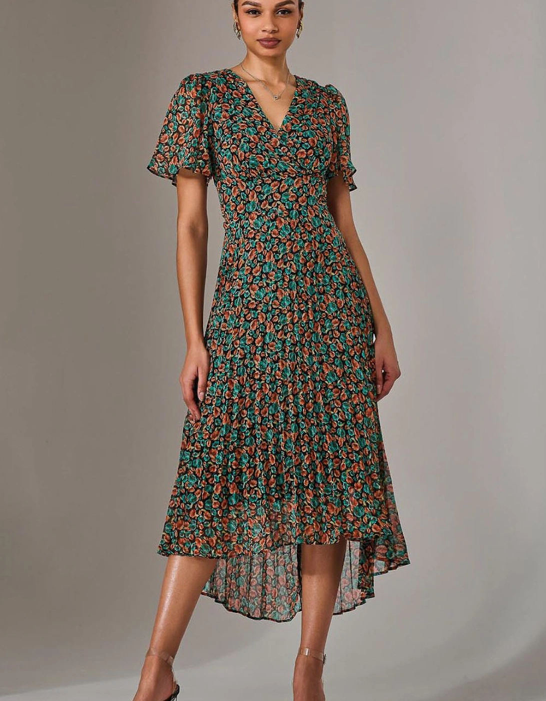 Charlotte Pleated Chiffon Midaxi Dress, 2 of 1