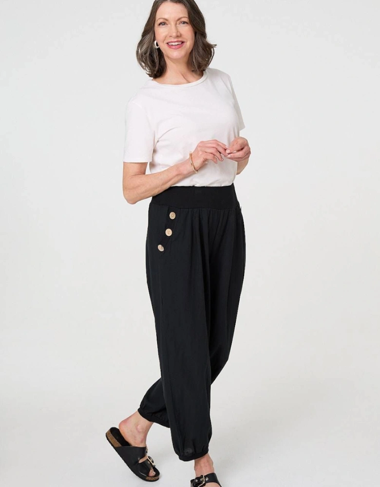 Elasticated High Waist Loose Trousers