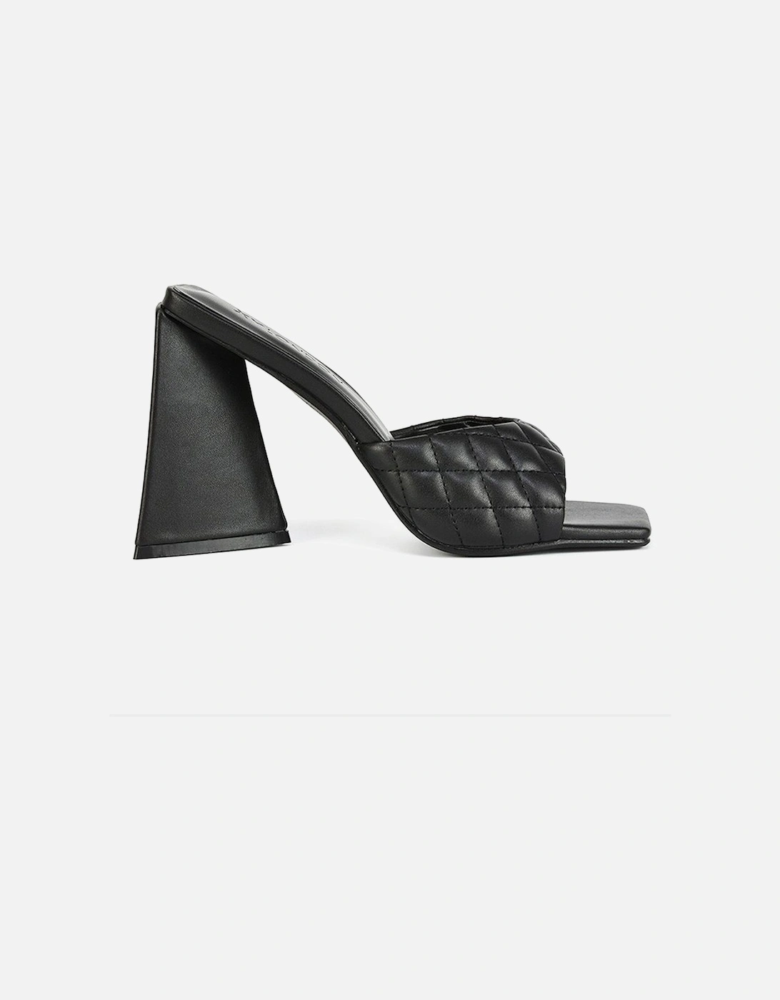 'Maylin' Quilted Square Toe Sculptured Flared High Heels, 2 of 1