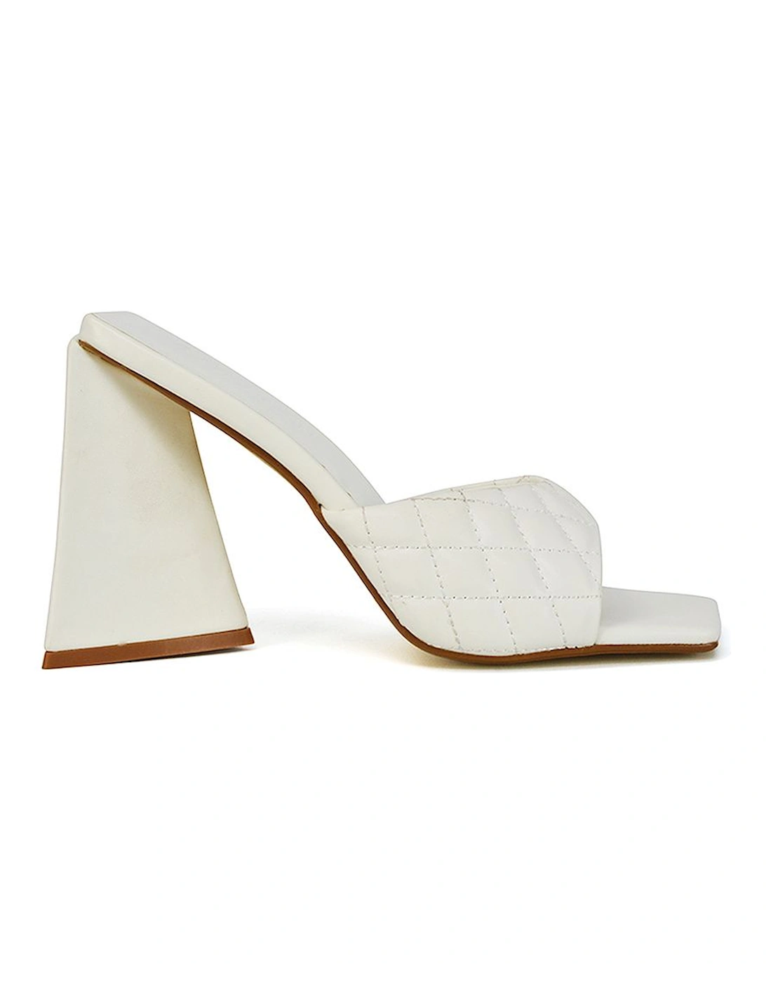 'Maylin' Quilted Square Toe Sculptured Flared High Heels, 2 of 1