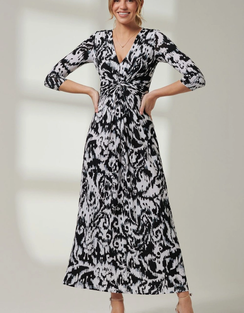 Abstract Print Jersey Maxi Dress
