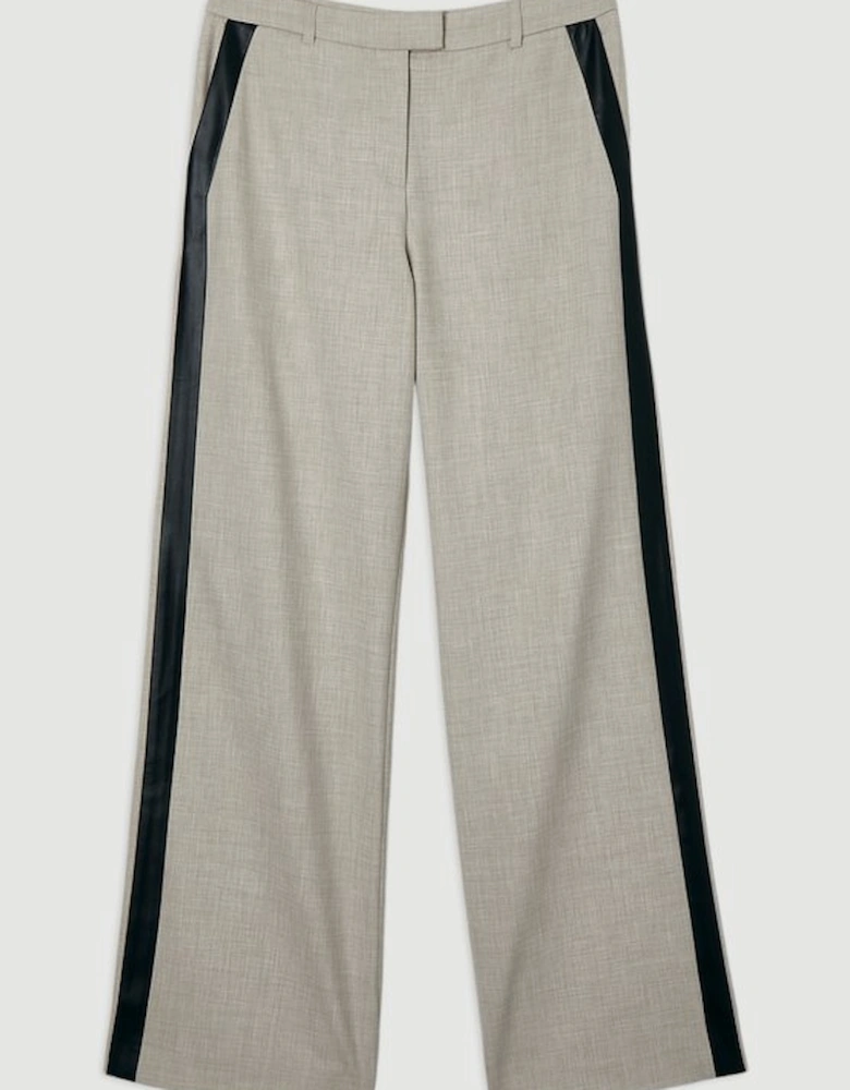 Tailored Marl Pu Tipped Wide Leg Trouser