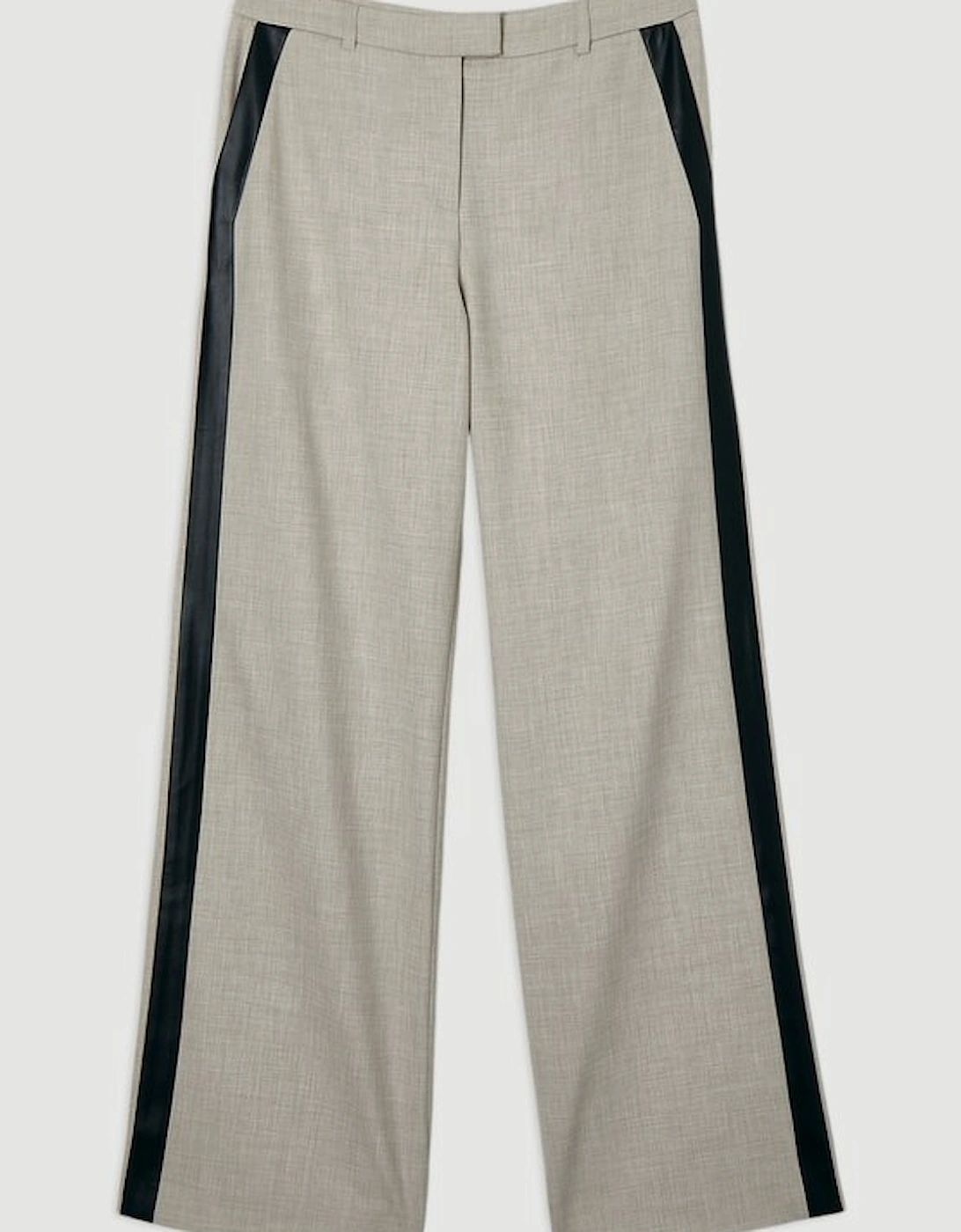 Tailored Marl Pu Tipped Wide Leg Trouser