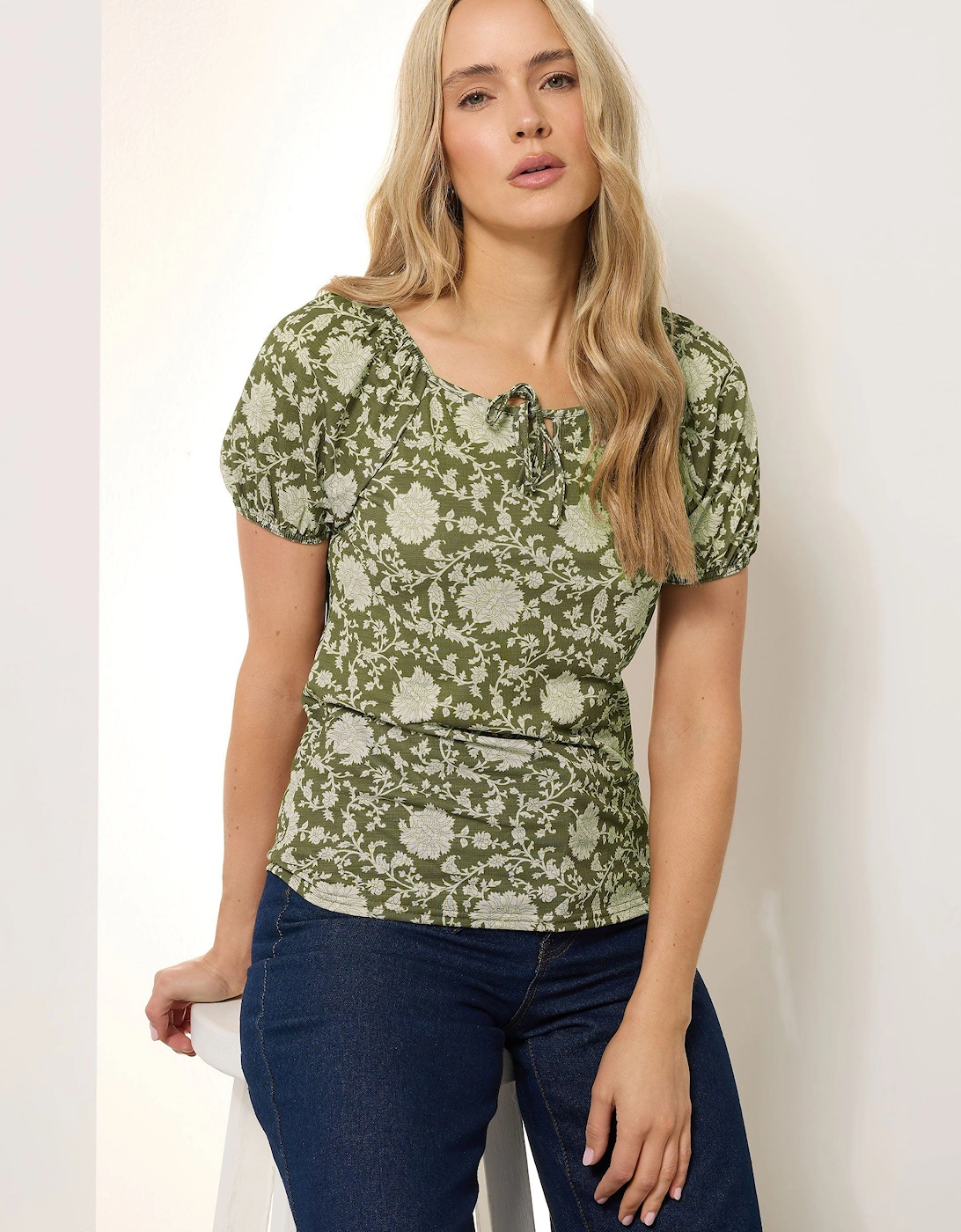 Tall Floral Tie Front Top, 2 of 1