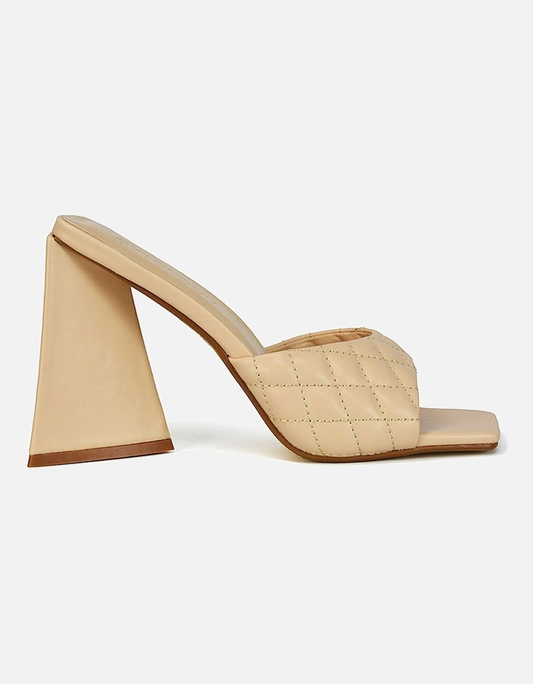 'Maylin' Quilted Square Toe Sculptured Flared High Heels, 2 of 1