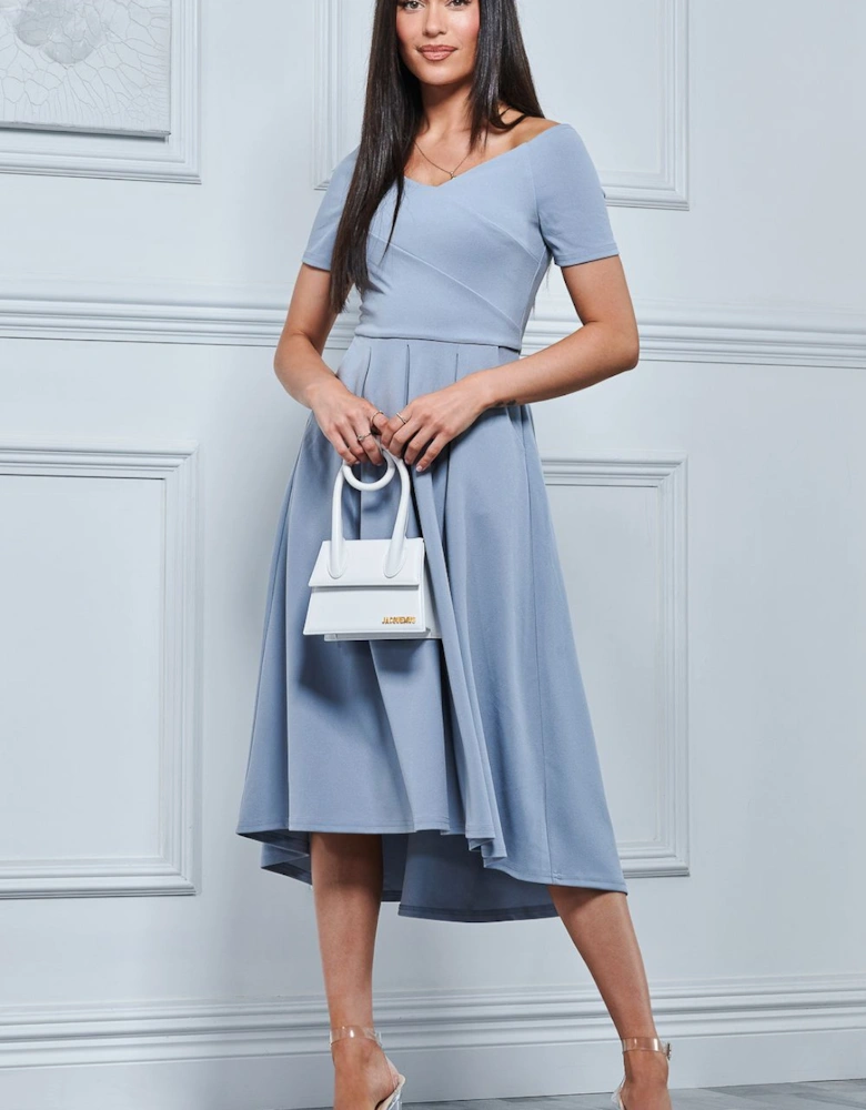 Off The Shoulder Dip Hem Dress