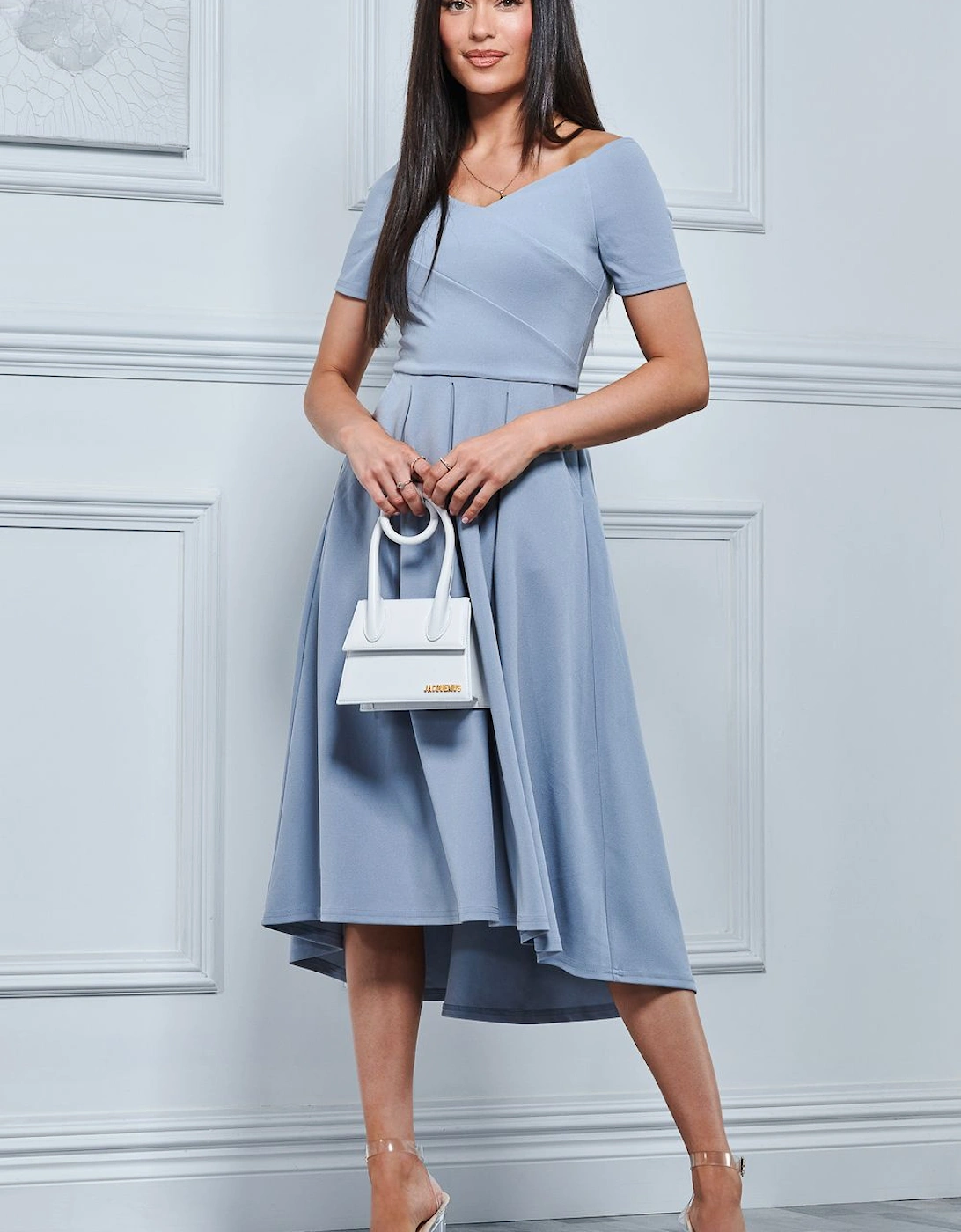 Off The Shoulder Dip Hem Dress, 2 of 1