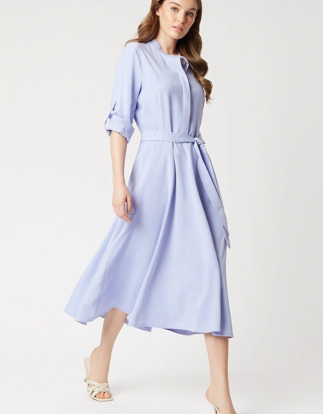 Roll Sleeve Midi Dress Lilac, 2 of 1