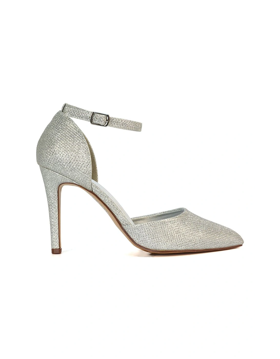 'Claire' D'Orsay Point Toe Ankle Strap Stiletto Heel Court Shoes, 2 of 1