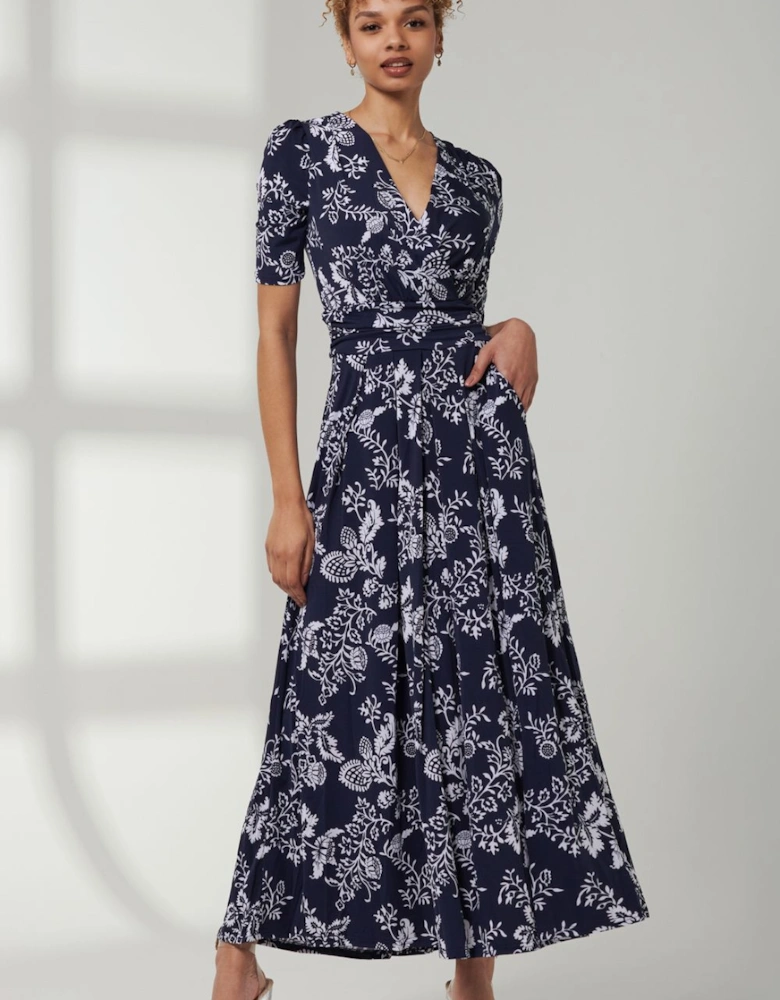 Pleated Jersey Maxi Dress