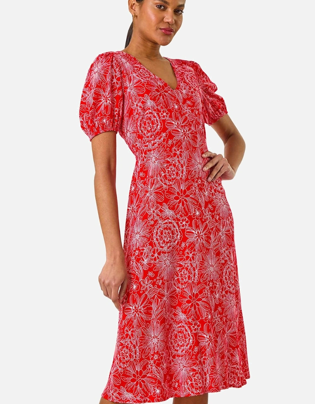 Floral Midi Tea Dress, 2 of 1