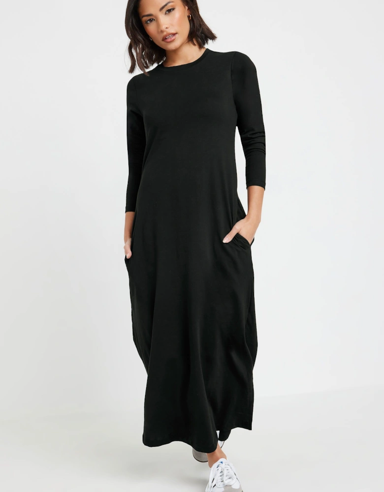 Petite Jersey Long Sleeve T-Shirt Dress