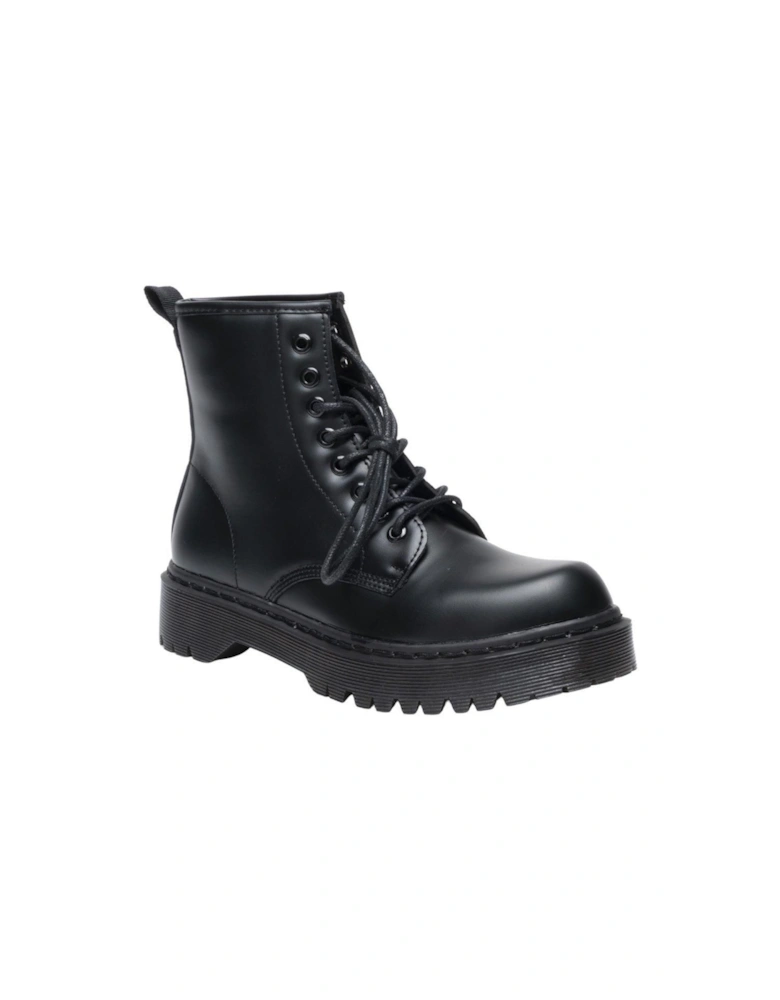 Women Classic Boots Smooth Finish Lace Up Ankle Boots