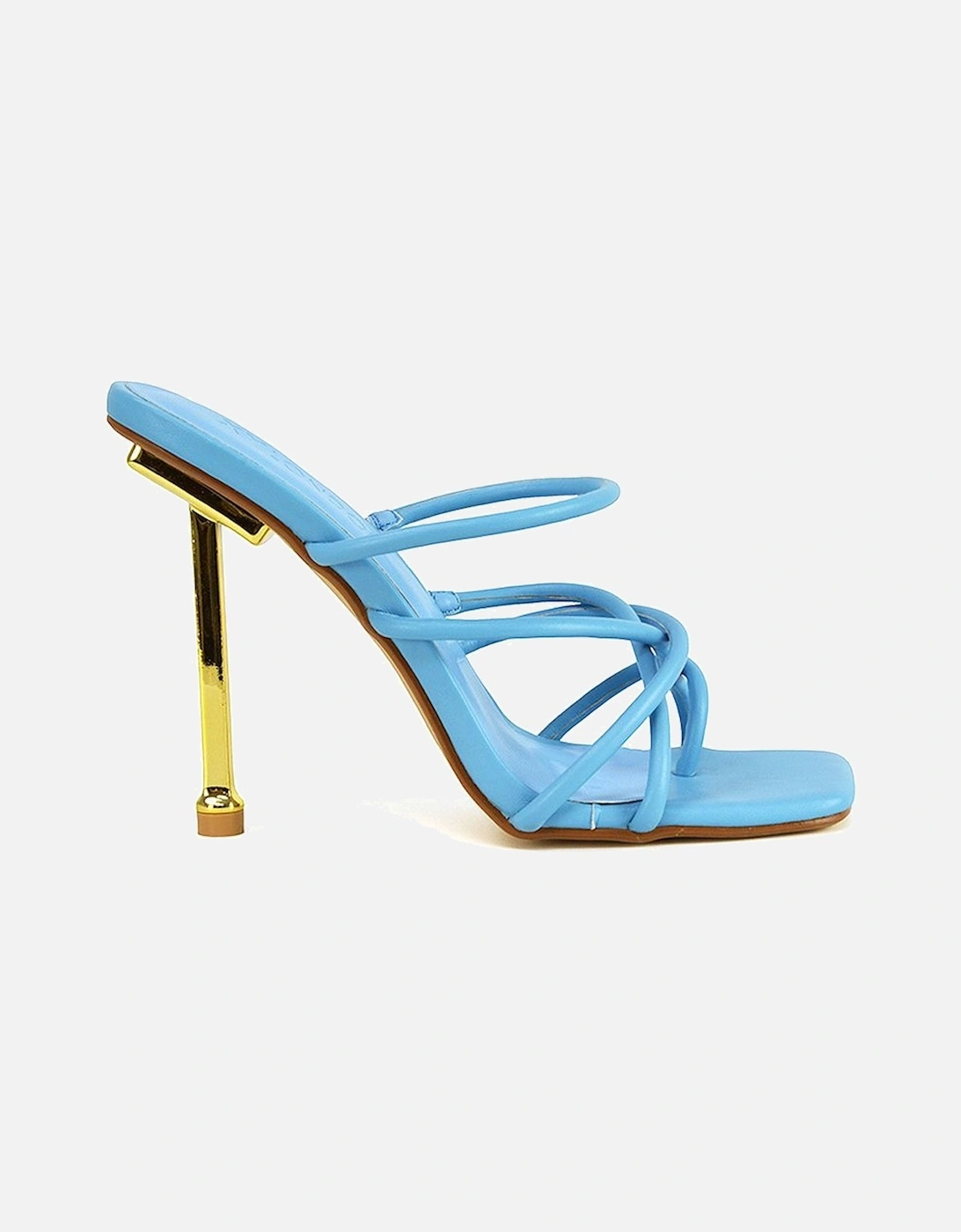 'Raelynn' Strappy Square Toe Metallic Stiletto High Heels, 2 of 1