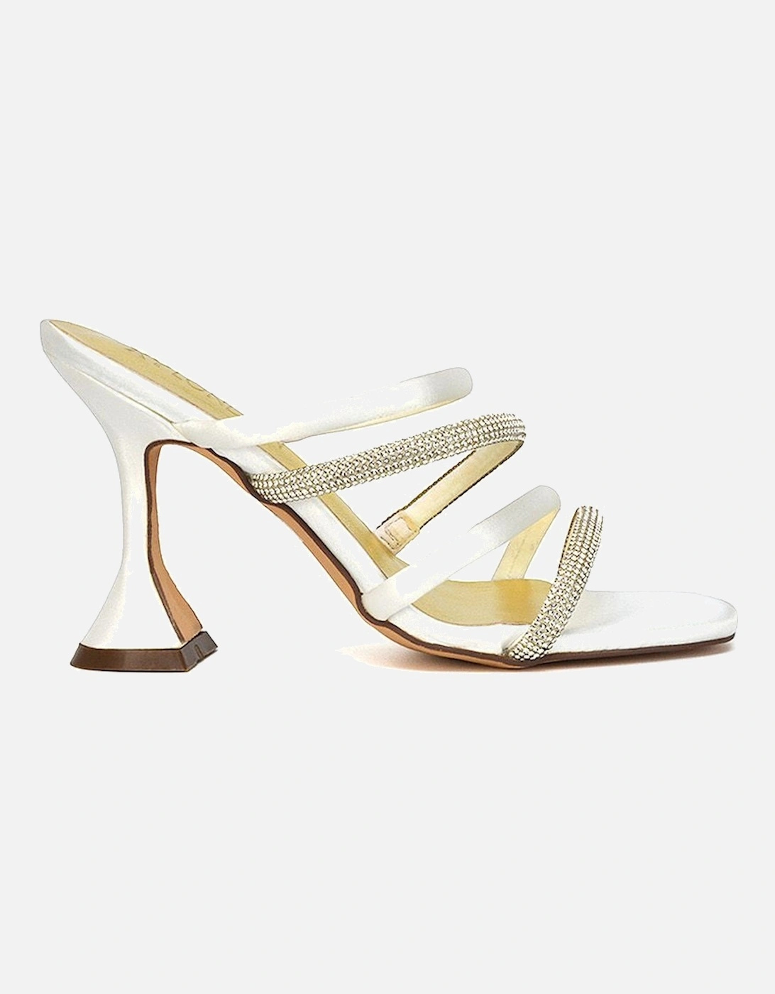 'Posie' Diamante Strappy Square Toe Sculptured High Heel Sandals, 2 of 1