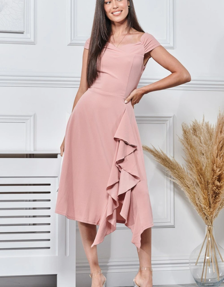 Skylar Off Shoulder Ruffle Hem Dress