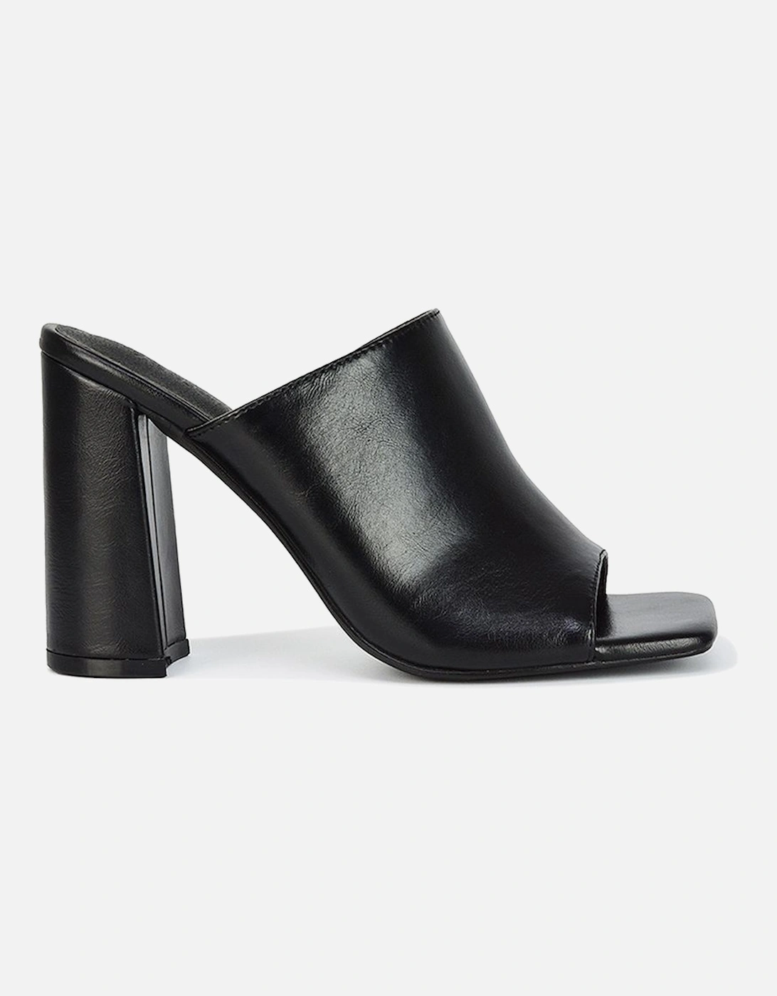 'Sunday' Square Toe Block High Heel Mule Peep Toe Sandals, 2 of 1