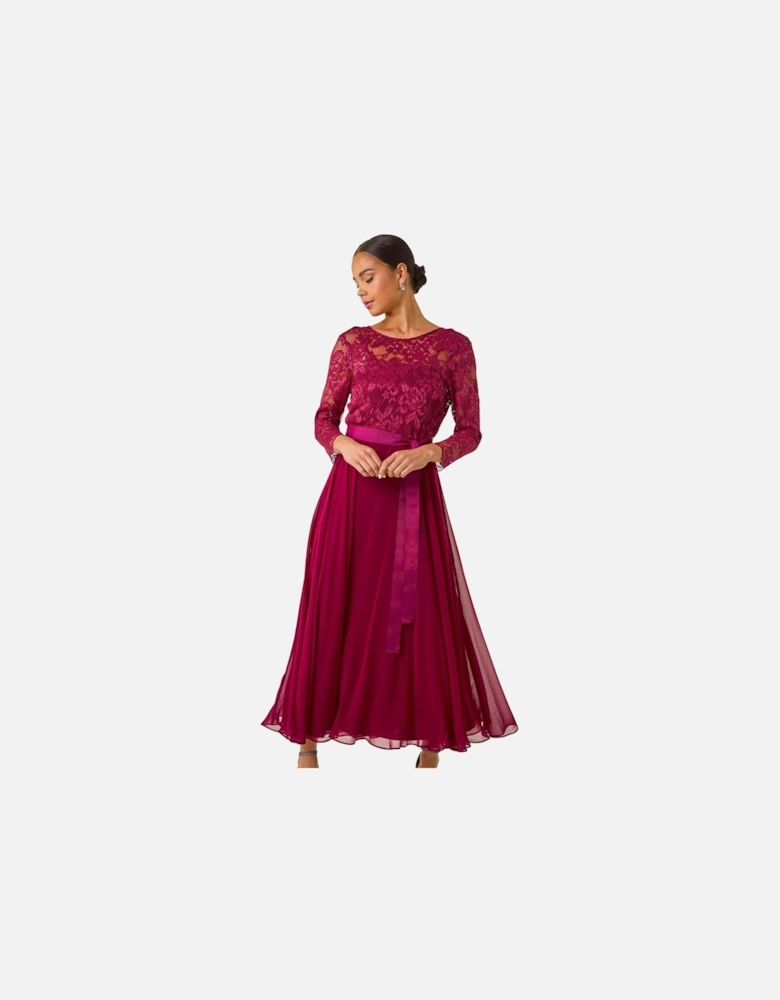 Petite Lace Contrast Bodice Dress