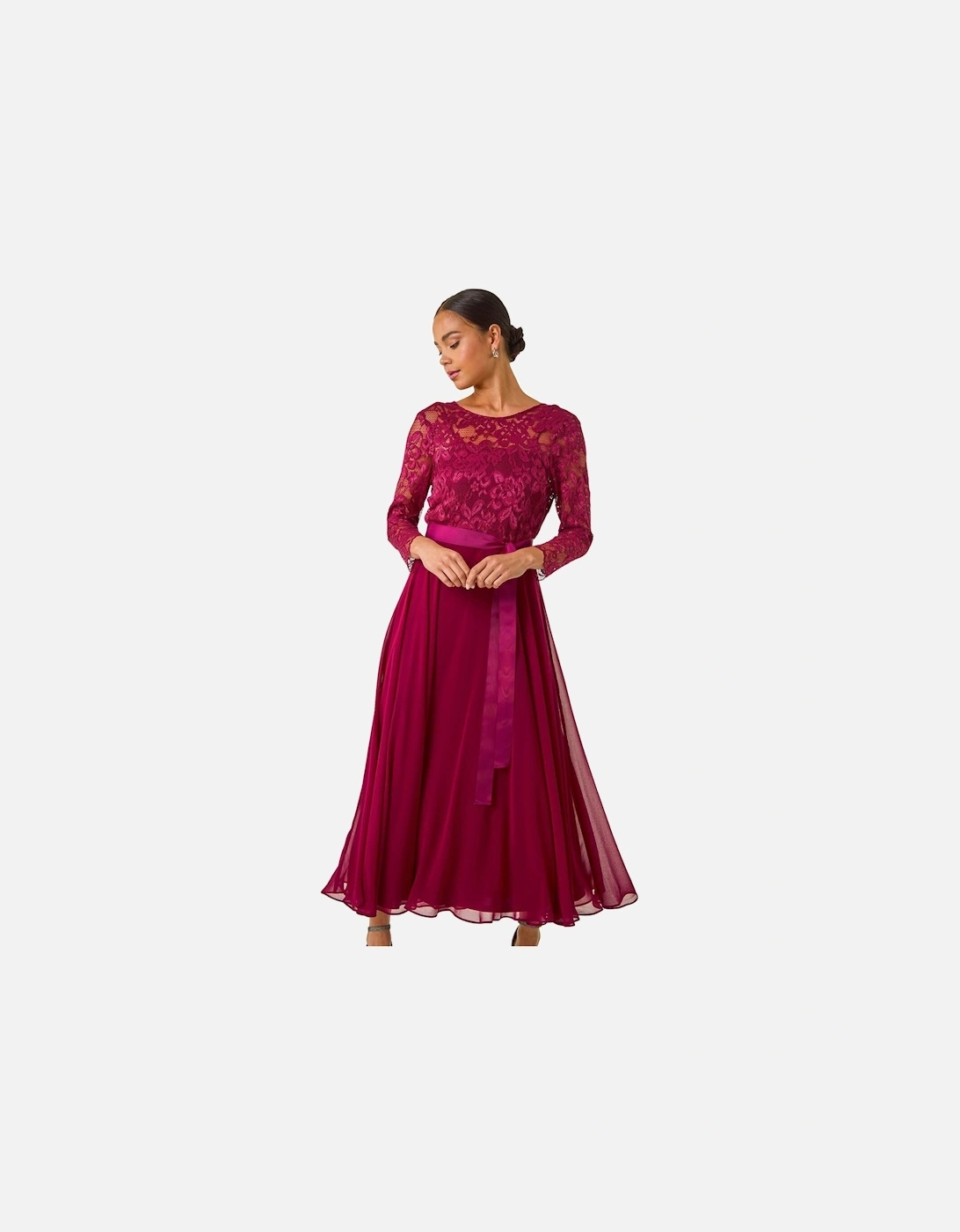 Petite Lace Contrast Bodice Dress, 2 of 1