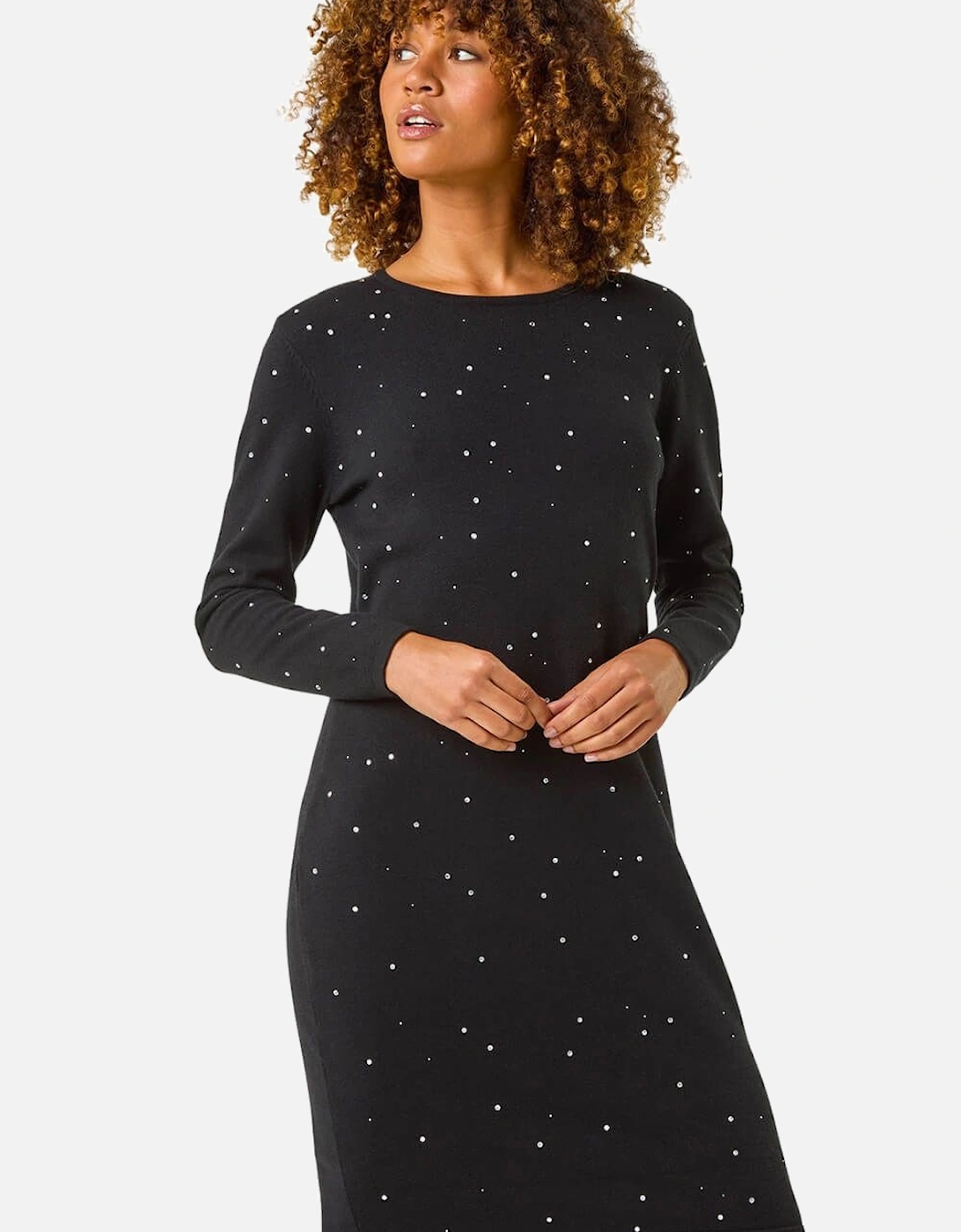 Hotfix Embellished Knitted Dress, 2 of 1