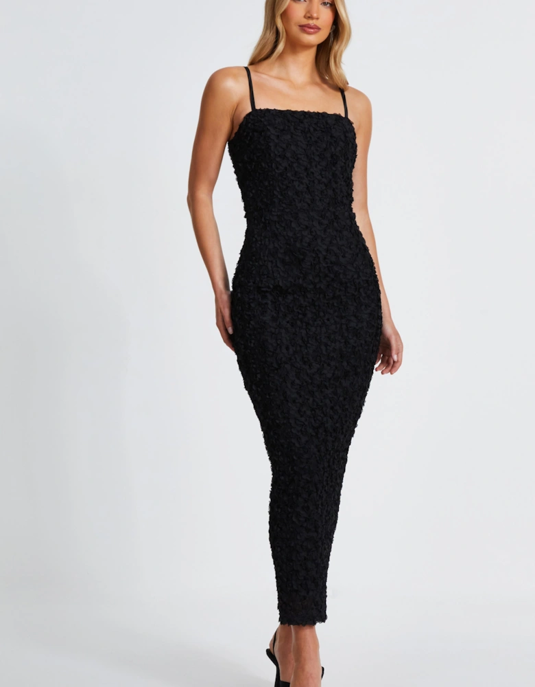 Black Floral Midaxi Dress