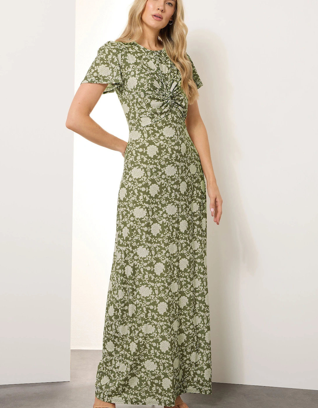 Tall Floral Ruched Maxi Dress, 2 of 1