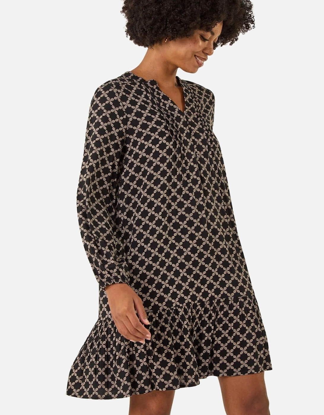 Geo Print Pintuck Smock Dress, 2 of 1