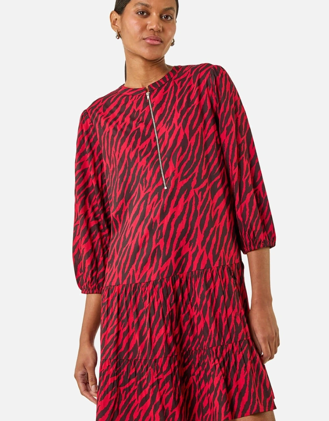 Animal Print Zip Front Dress, 2 of 1