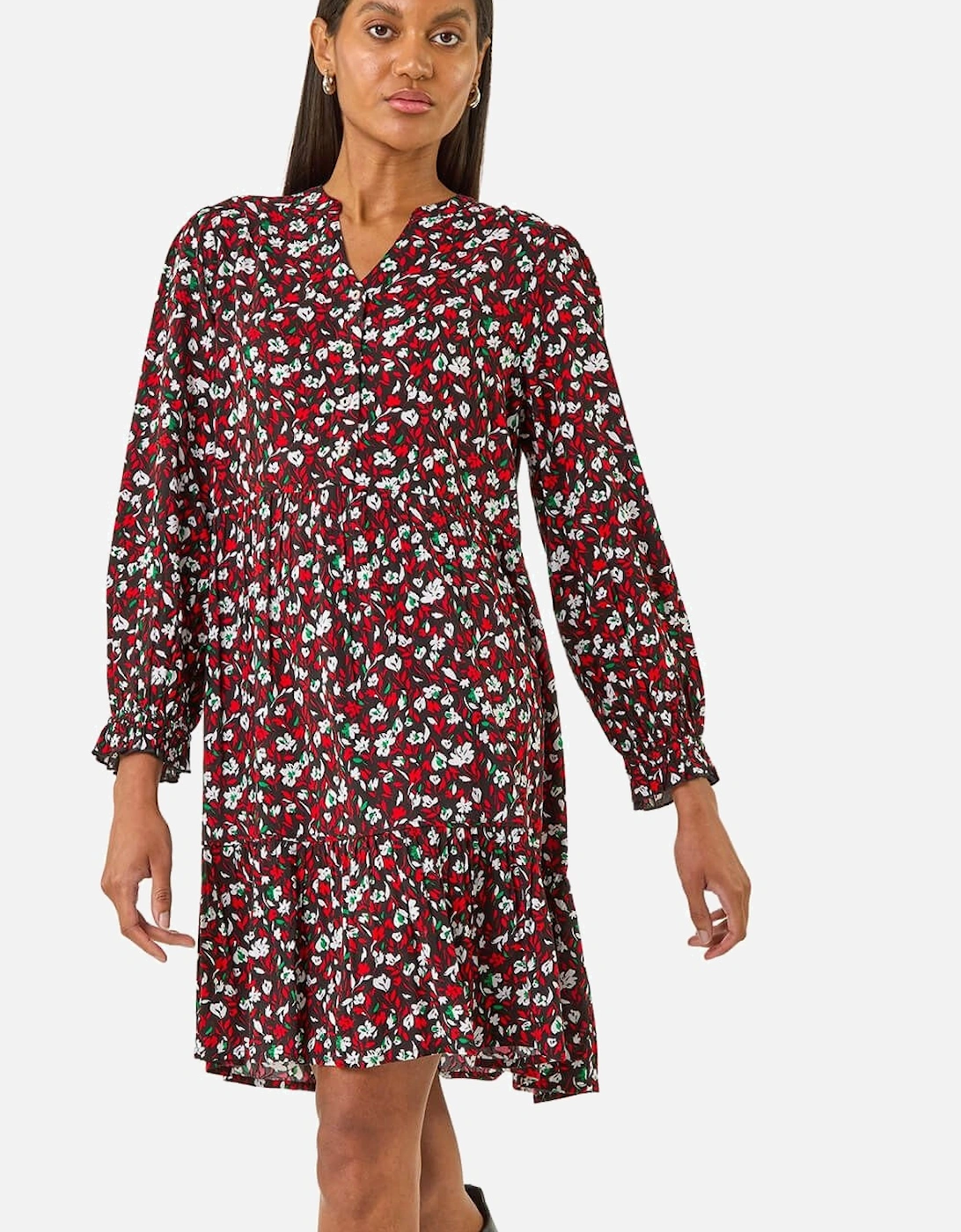 Floral Print Buttoned Dress, 2 of 1