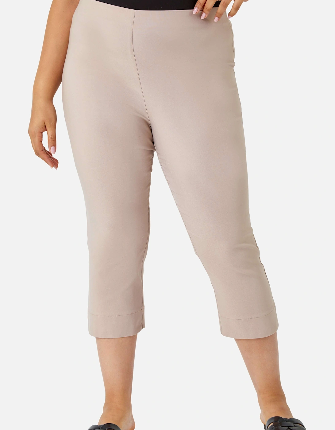Curve Cropped Elastic Waist Stretch Trouser, 2 of 1