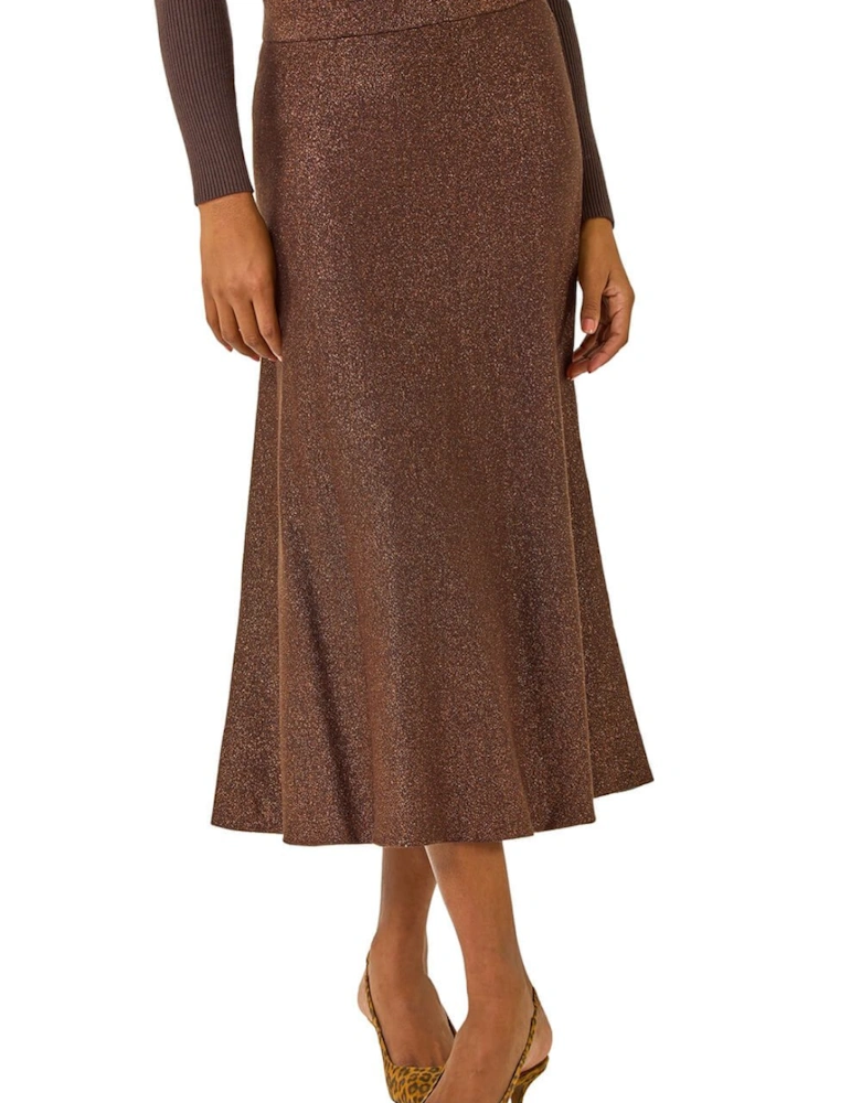 Shimmer Knit Midi Skirt