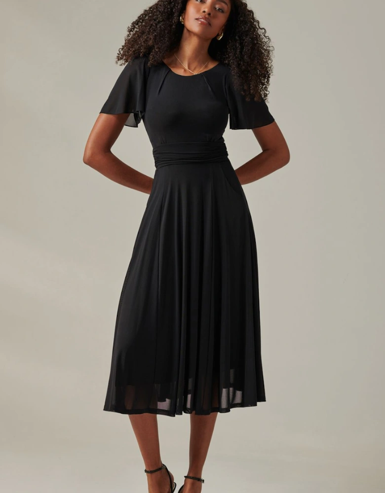 Ayla Plain Mesh Maxi Dress