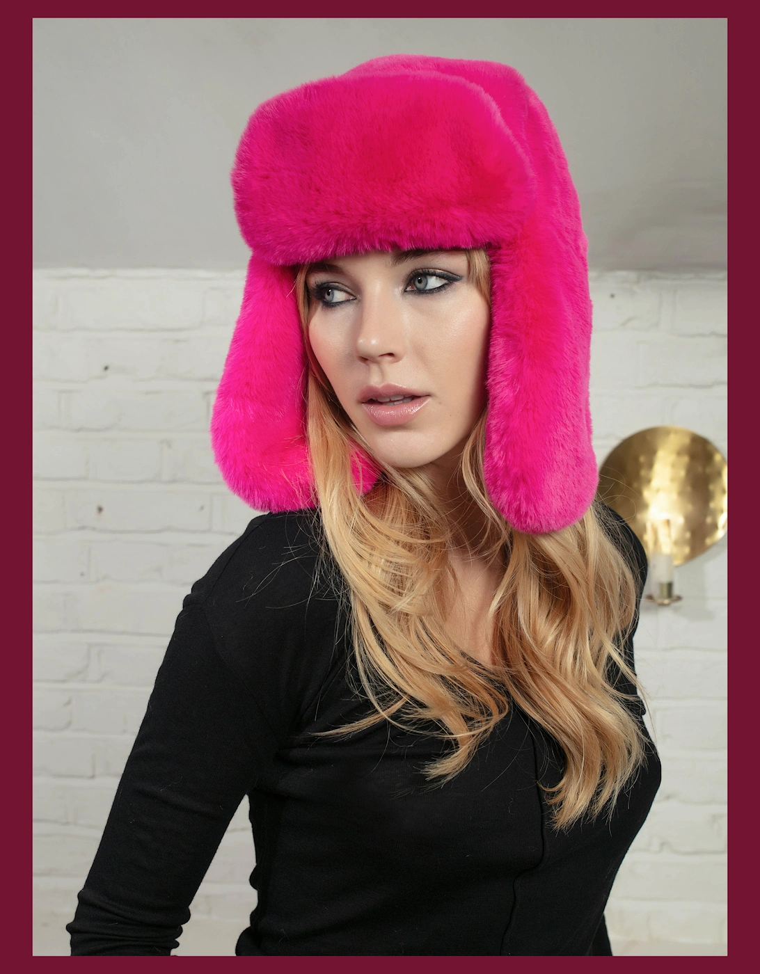 Nooki Design Women's AW25 Billie Faux Fur Trapper-Fuchsia - Pink - Size: ONE