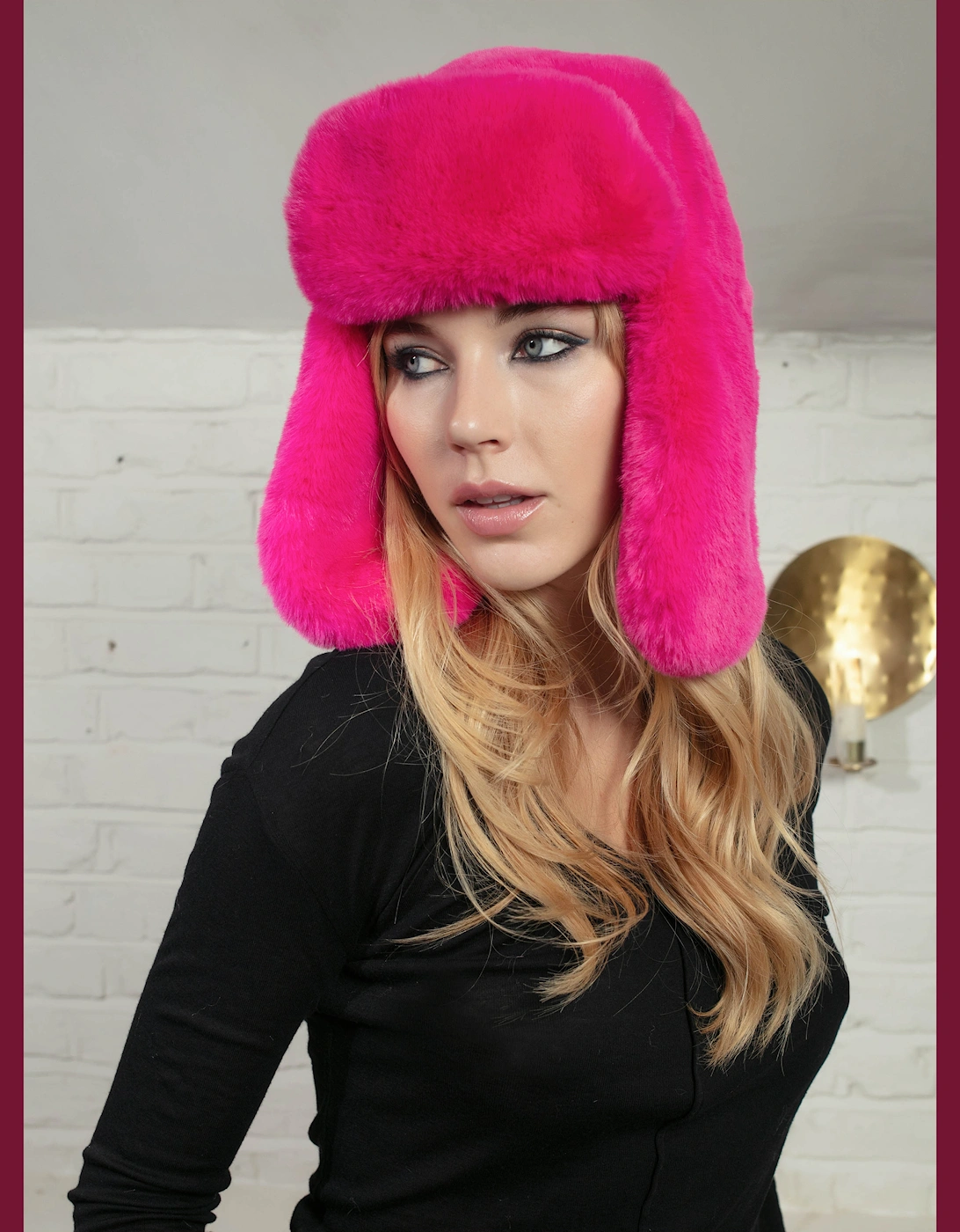 AW25 Billie Faux Fur Trapper-Fuchsia, 2 of 1