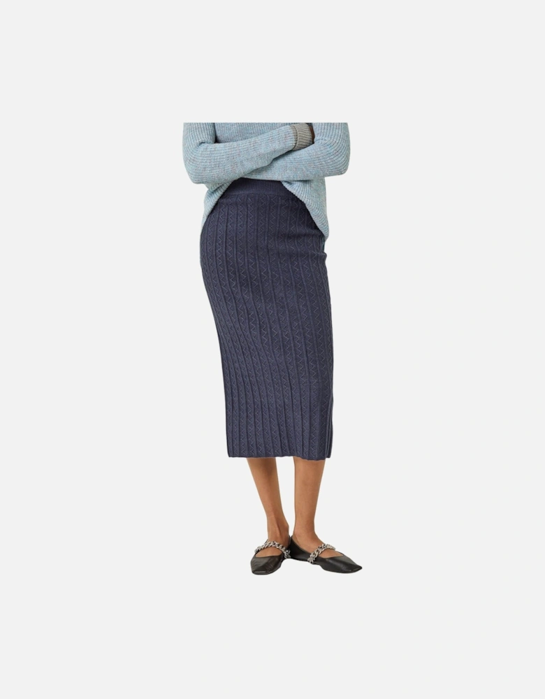 Cable Knit Midi Pencil Skirt